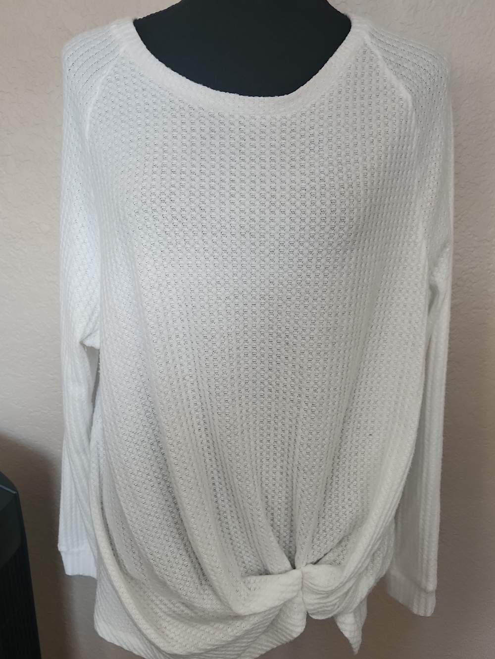 Rewash White Knit Top with Black Label Detail